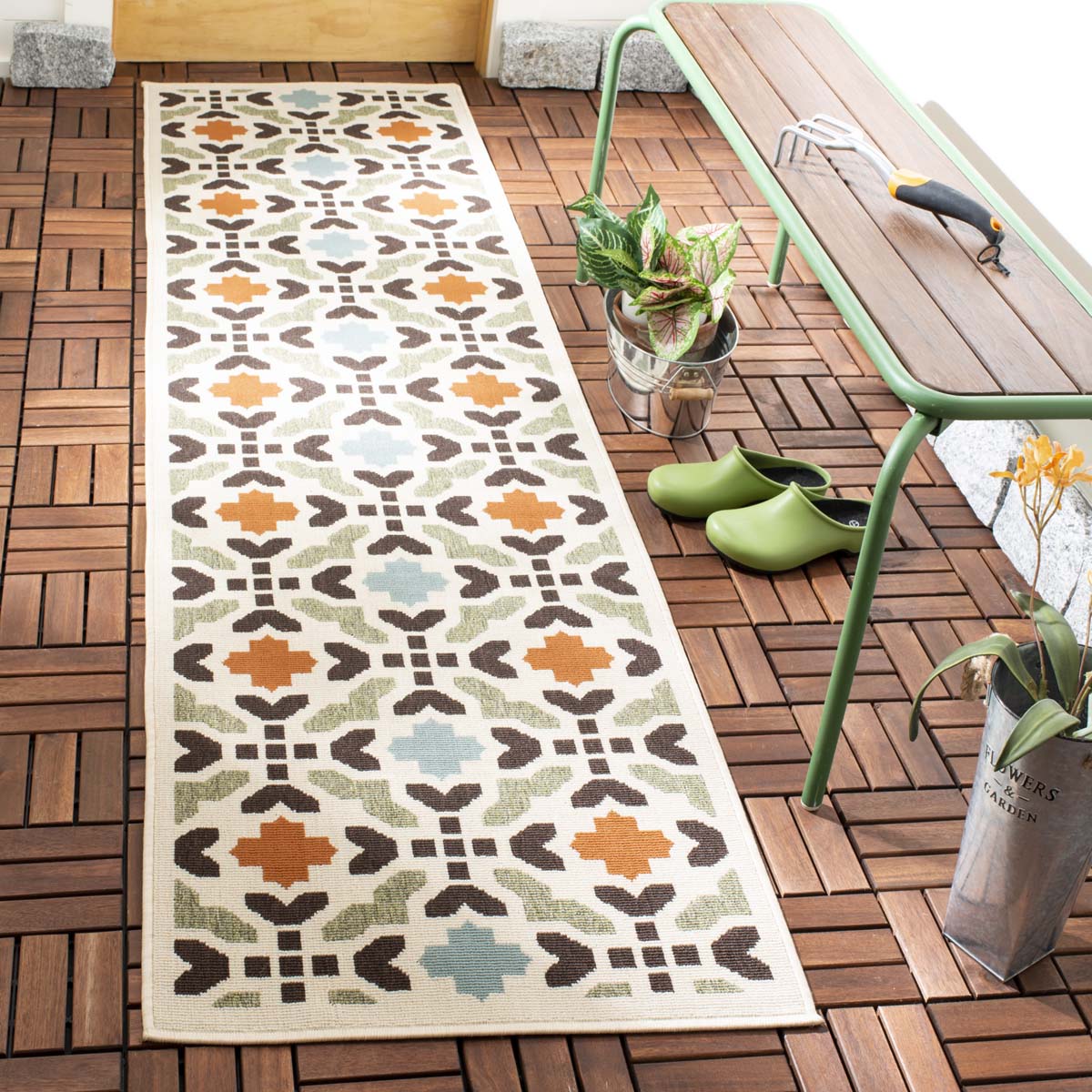 Safavieh Veranda 080 Rug, VER080 - Cream / Terracotta