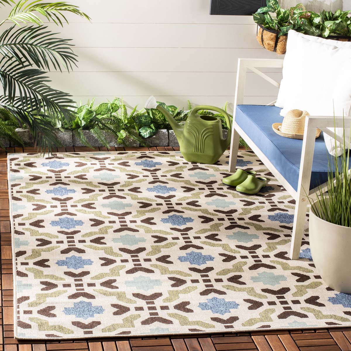 Safavieh Veranda 080 Rug, VER080 - Cream / Terracotta
