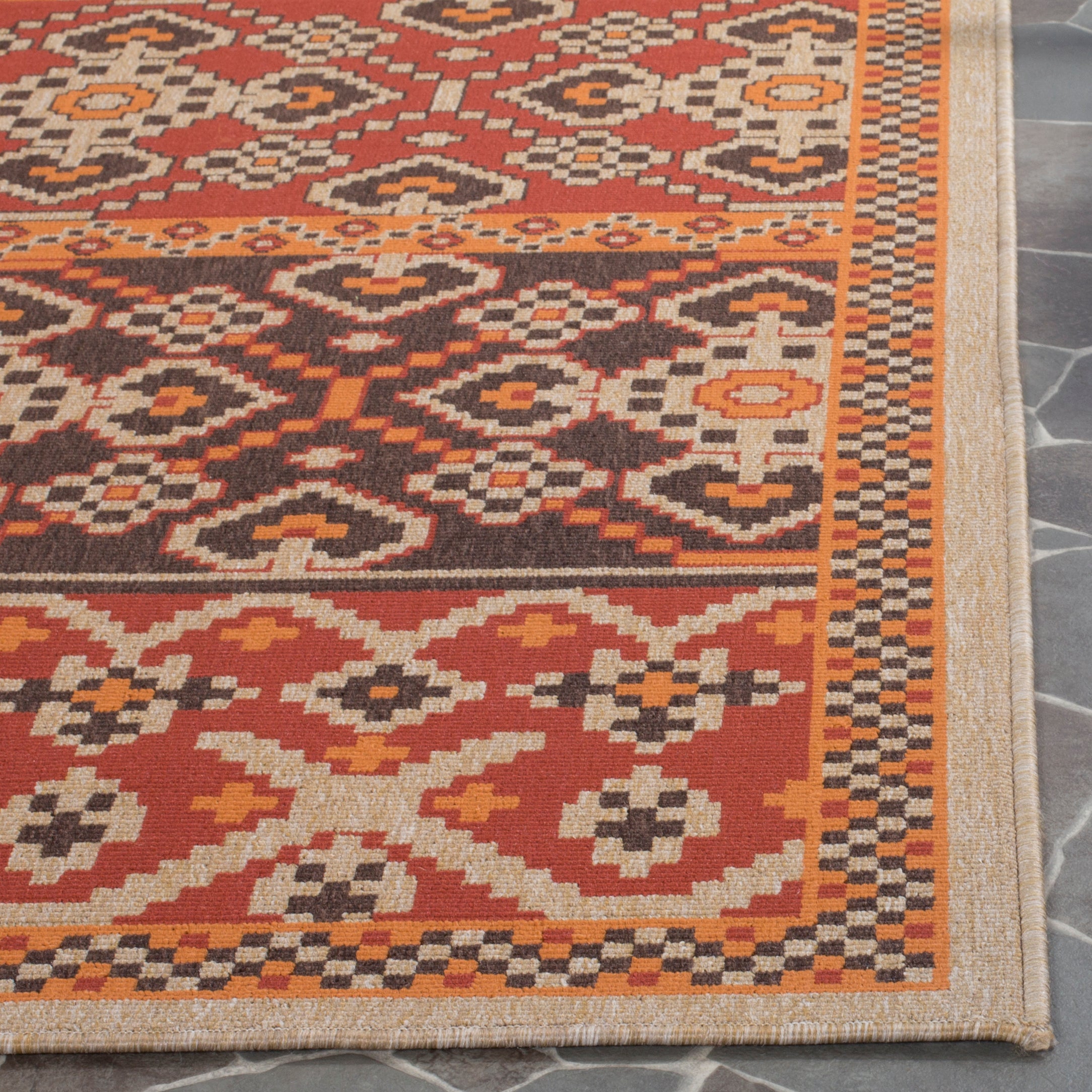 Safavieh Veranda 093 Rug, VER093 - Red / Chocolate