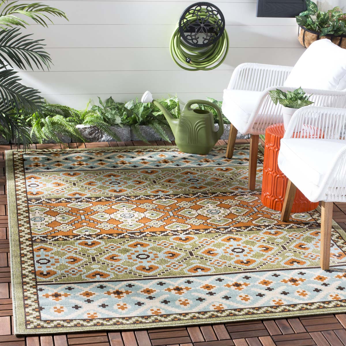 Safavieh Veranda 093 Rug, VER093 - Green / Terracotta