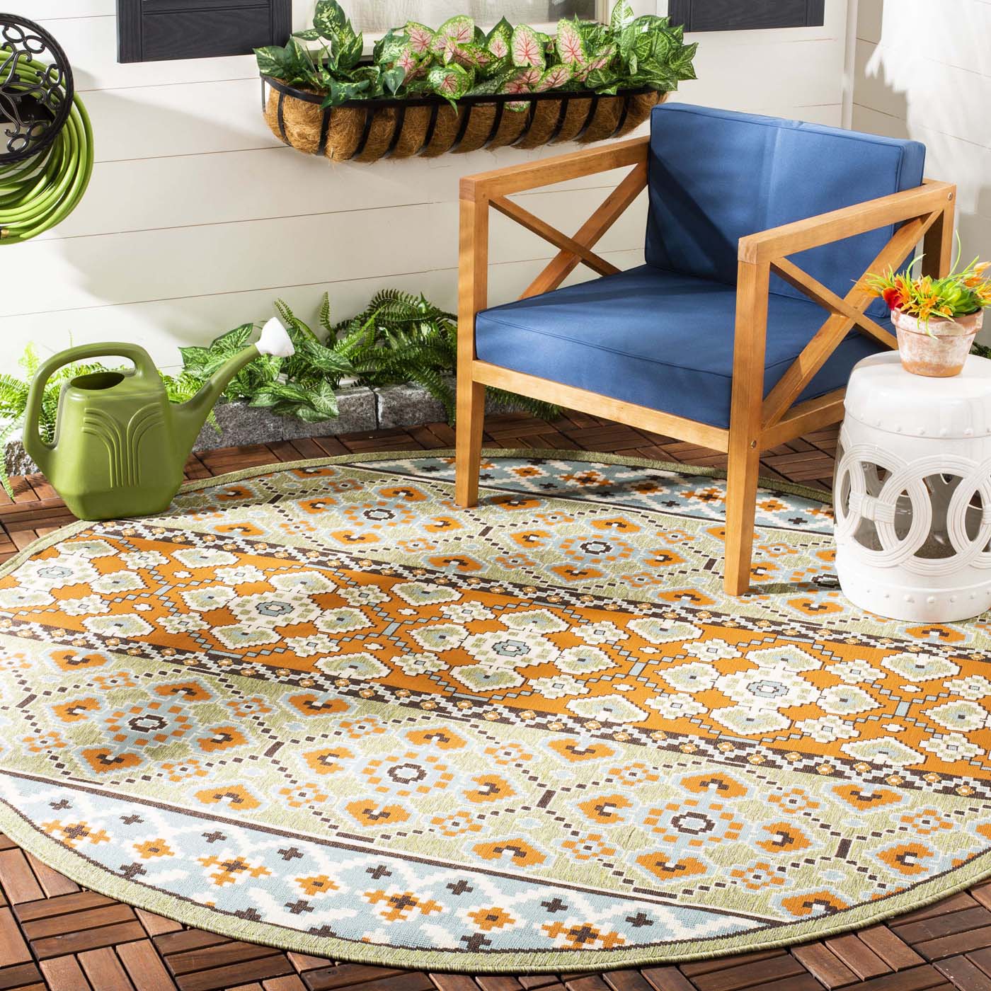 Safavieh Veranda 093 Rug, VER093 - Green / Terracotta