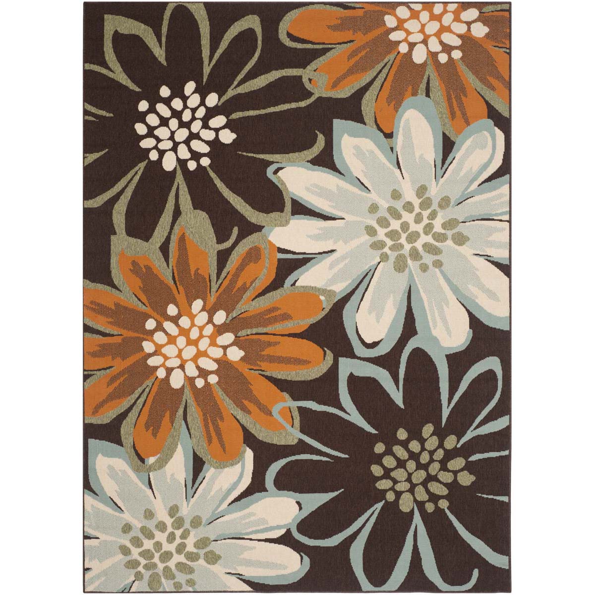 Safavieh Veranda S42 Rug, VERS42 - Chocolate / Terracotta