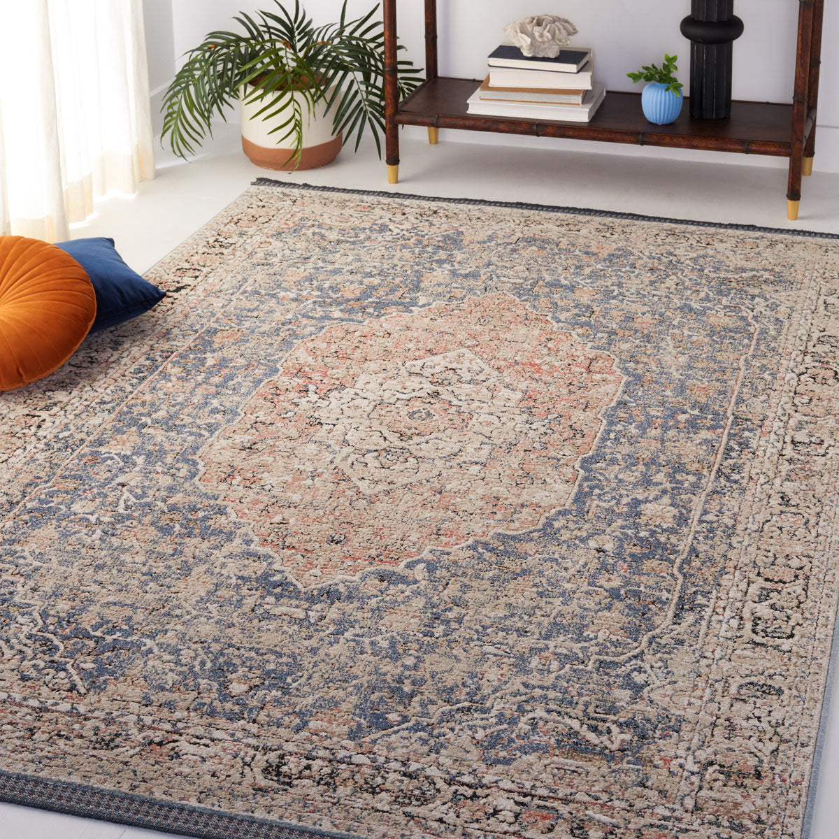 Safavieh Vivaldi 565 Rug, VIV565 - Blue / Rust