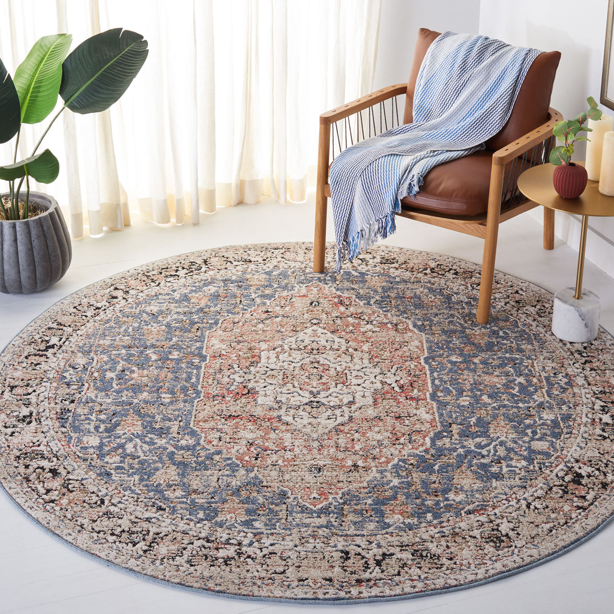 Safavieh Vivaldi 565 Rug, VIV565 - Blue / Rust