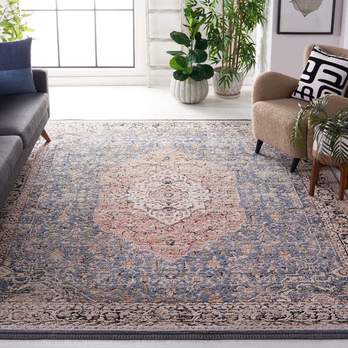 Safavieh Vivaldi 565 Rug, VIV565 - Blue / Rust