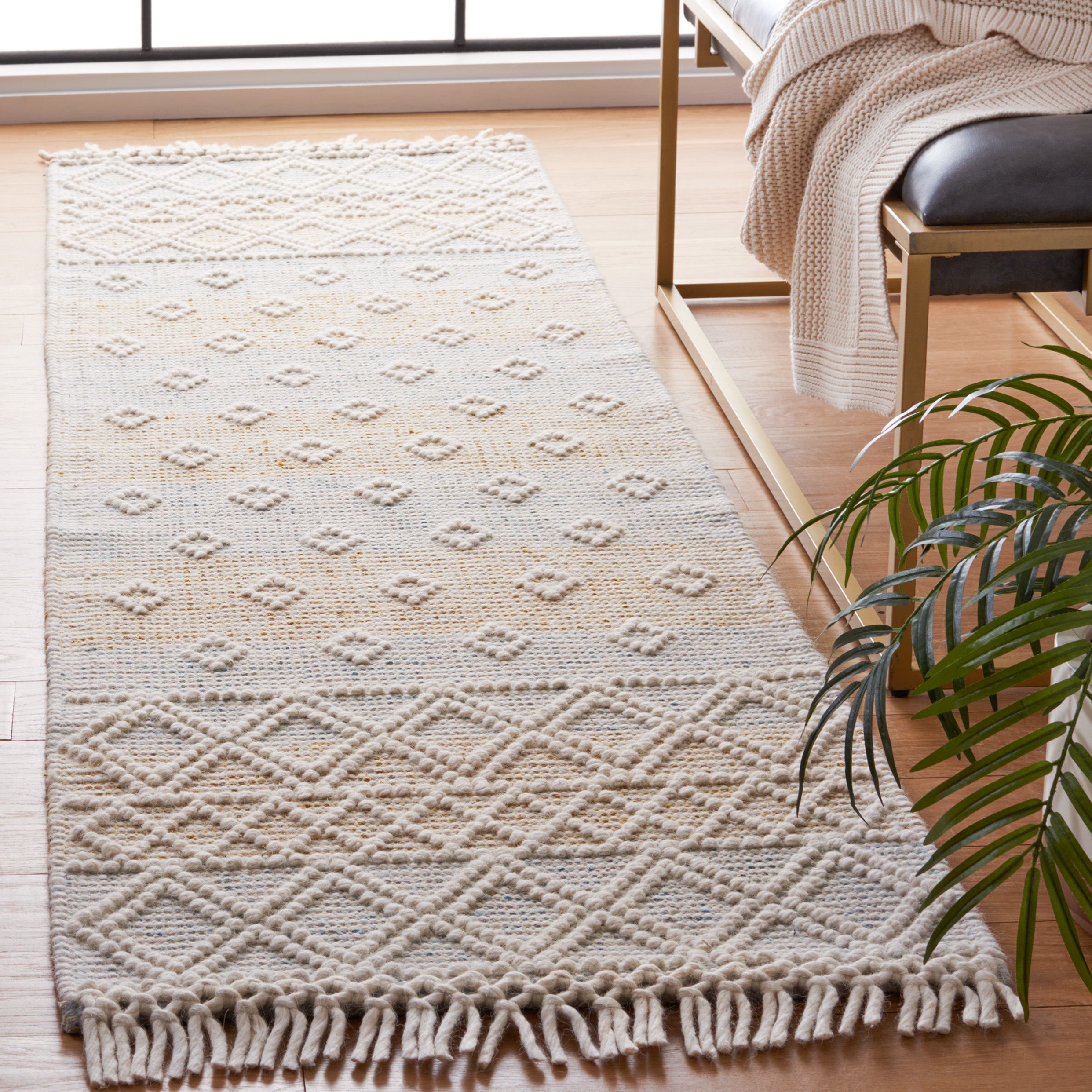 Safavieh Vermont 252 Rug, VRM252 - Light Blue / Yellow