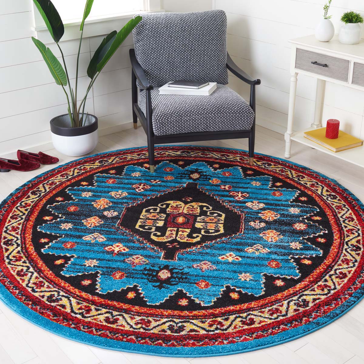Safavieh Vintage Hamadan 203 Rug, VTH203 - BLUE / BLACK