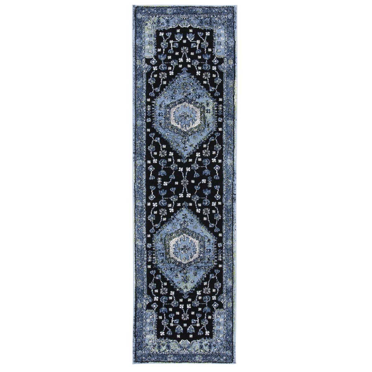 Safavieh Vintage Hamadan 204 Rug, VTH204 - LIGHT BLUE / BLACK