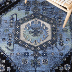 Safavieh Vintage Hamadan 204 Rug, VTH204 - LIGHT BLUE / BLACK