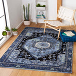 Safavieh Vintage Hamadan 204 Rug, VTH204 - LIGHT BLUE / BLACK