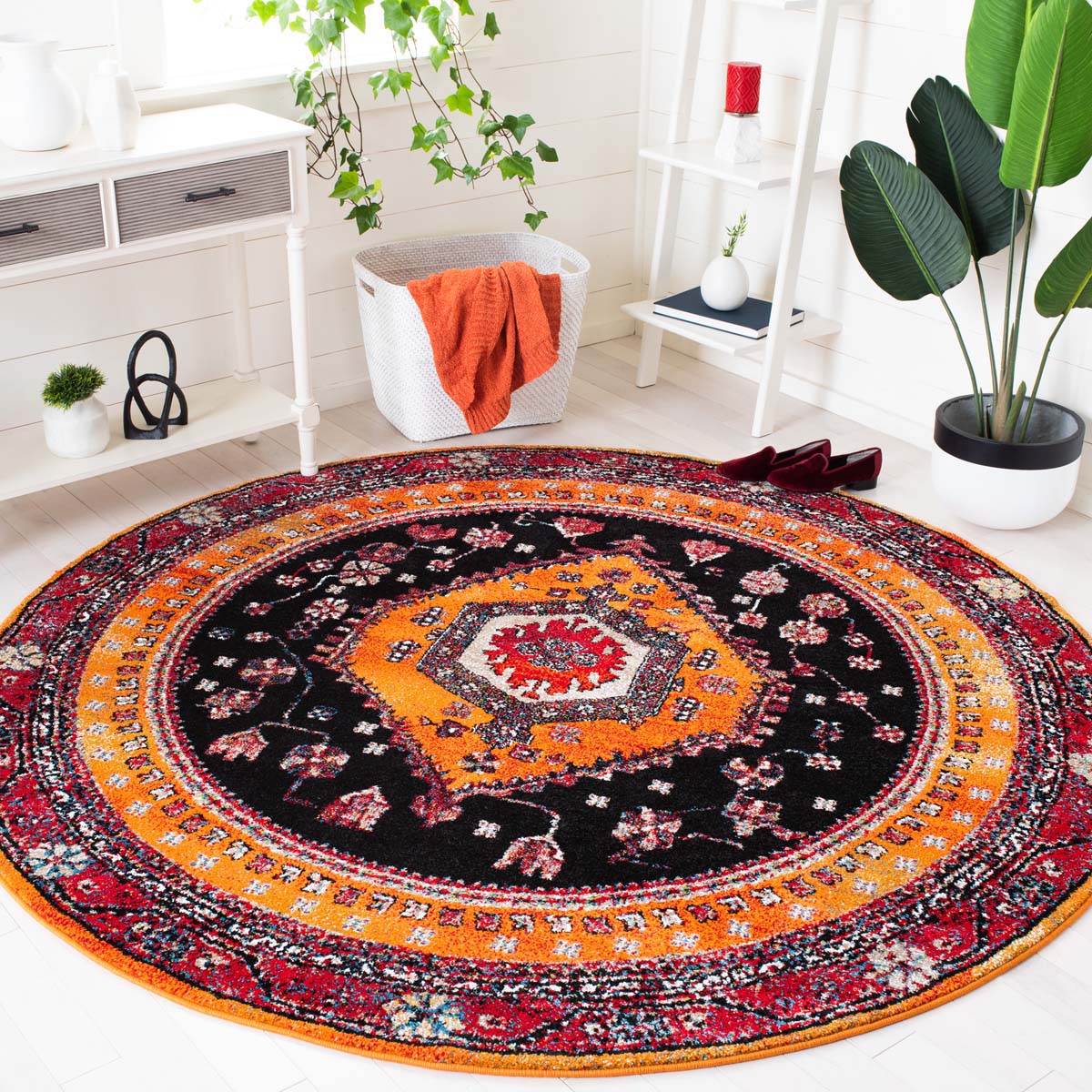 Safavieh Vintage Hamadan 204 Rug, VTH204 - ORANGE / BLACK