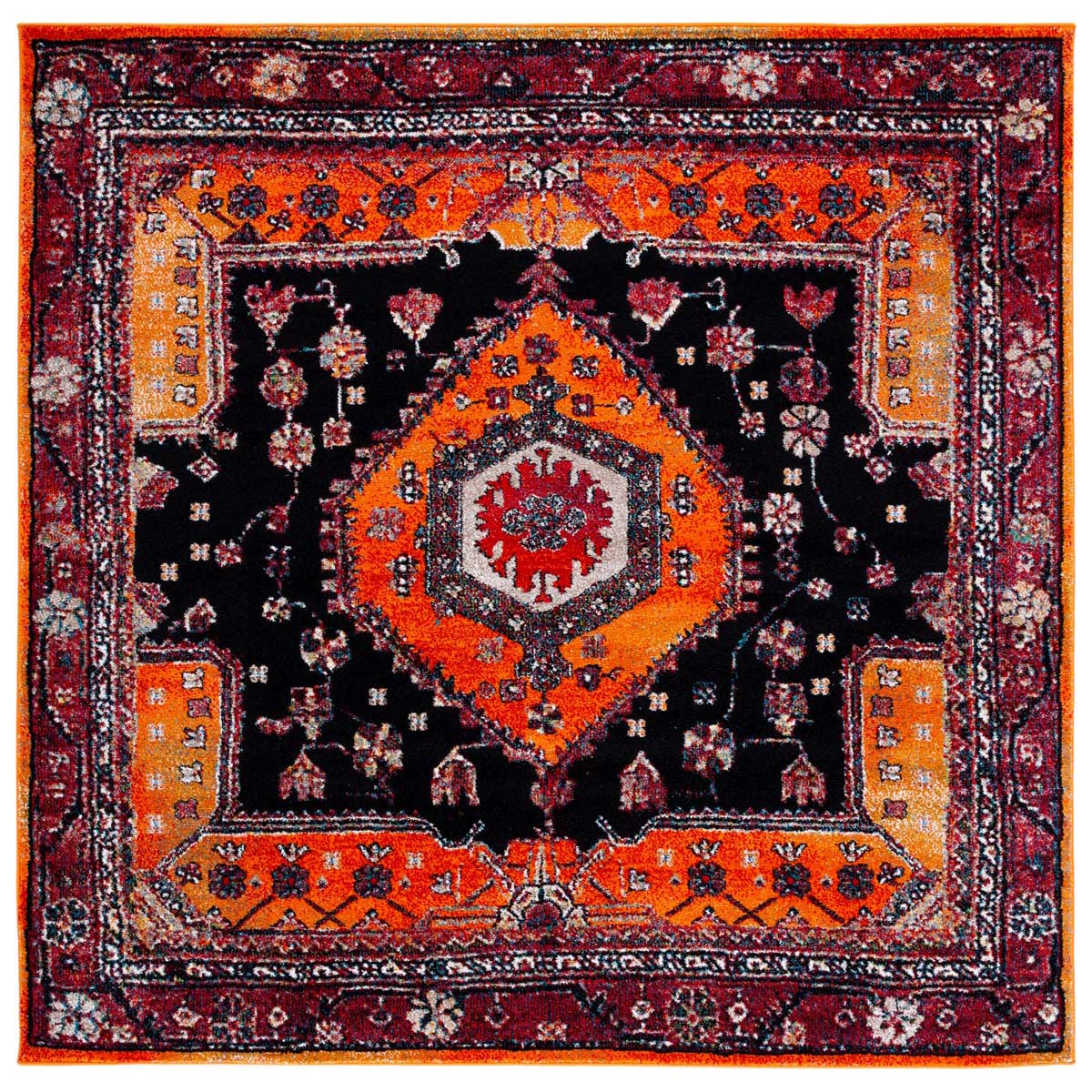 Safavieh Vintage Hamadan 204 Rug, VTH204 - ORANGE / BLACK