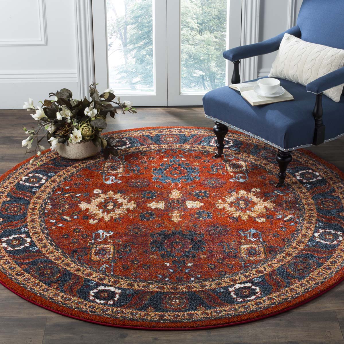 Safavieh Vintage Hamadan 214 Rug, VTH214 - ORANGE / BLUE