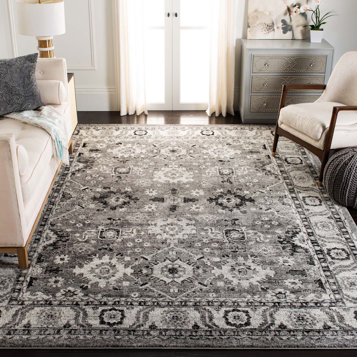 Safavieh Vintage Hamadan 214 Rug, VTH214 - GREY / BLACK