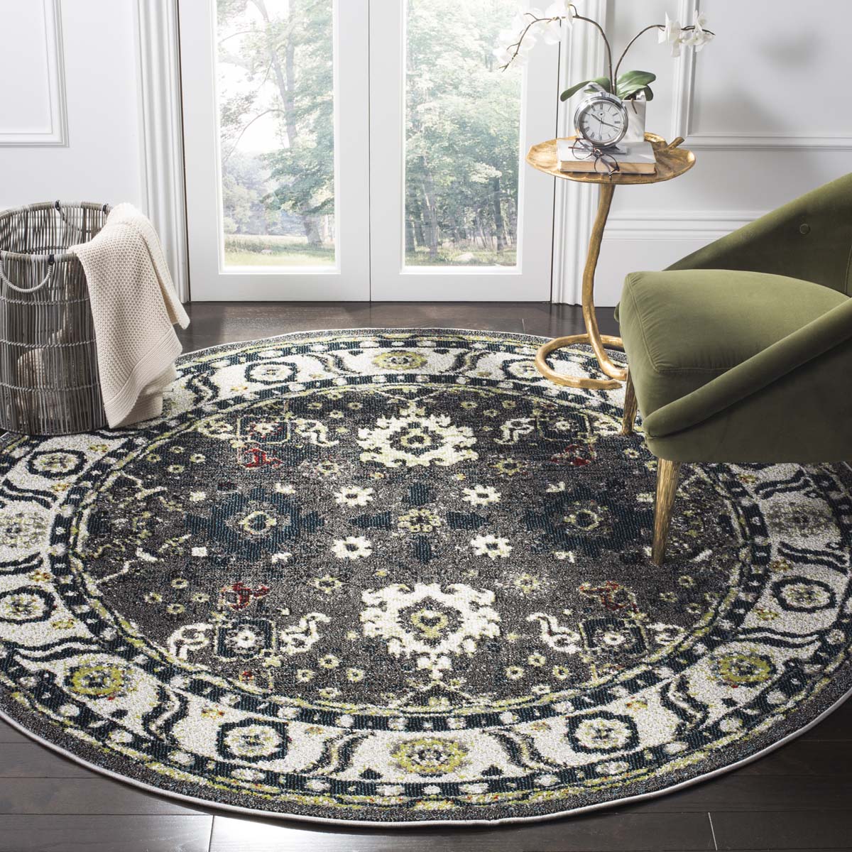 Safavieh Vintage Hamadan 214 Rug, VTH214 - DARK GREY / IVORY