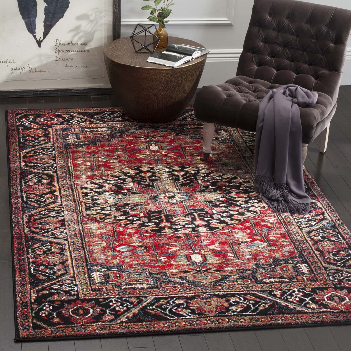 Safavieh Vintage Hamadan 215 Rug, VTH215 - RED / MULTI