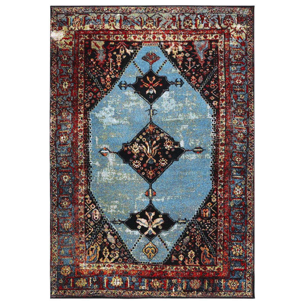 Safavieh Vintage Hamadan 217 Rug, VTH217 - RED / LIGHT BLUE