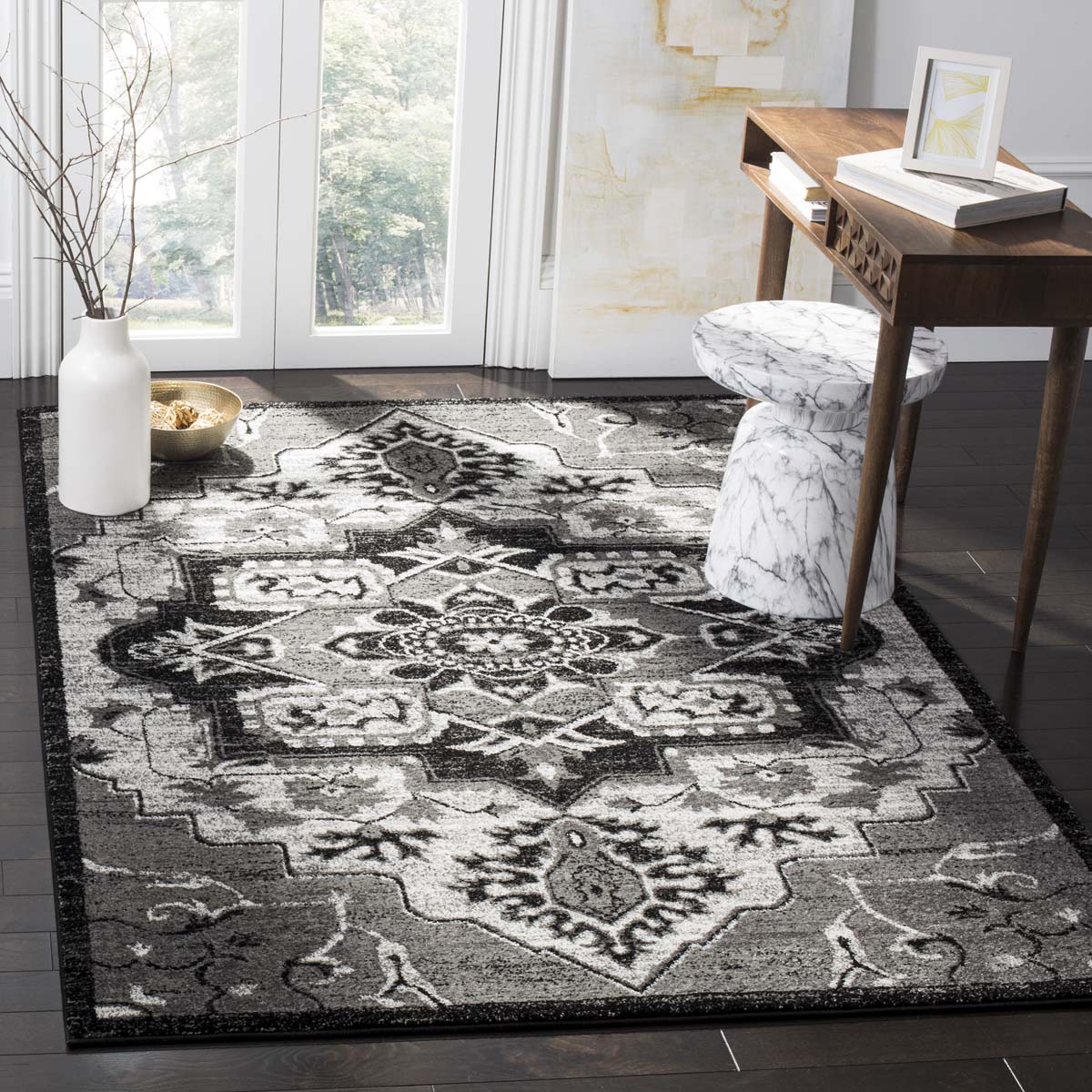 Safavieh Vintage Hamadan 221 Rug, VTH221 - LIGHT GREY / GREY