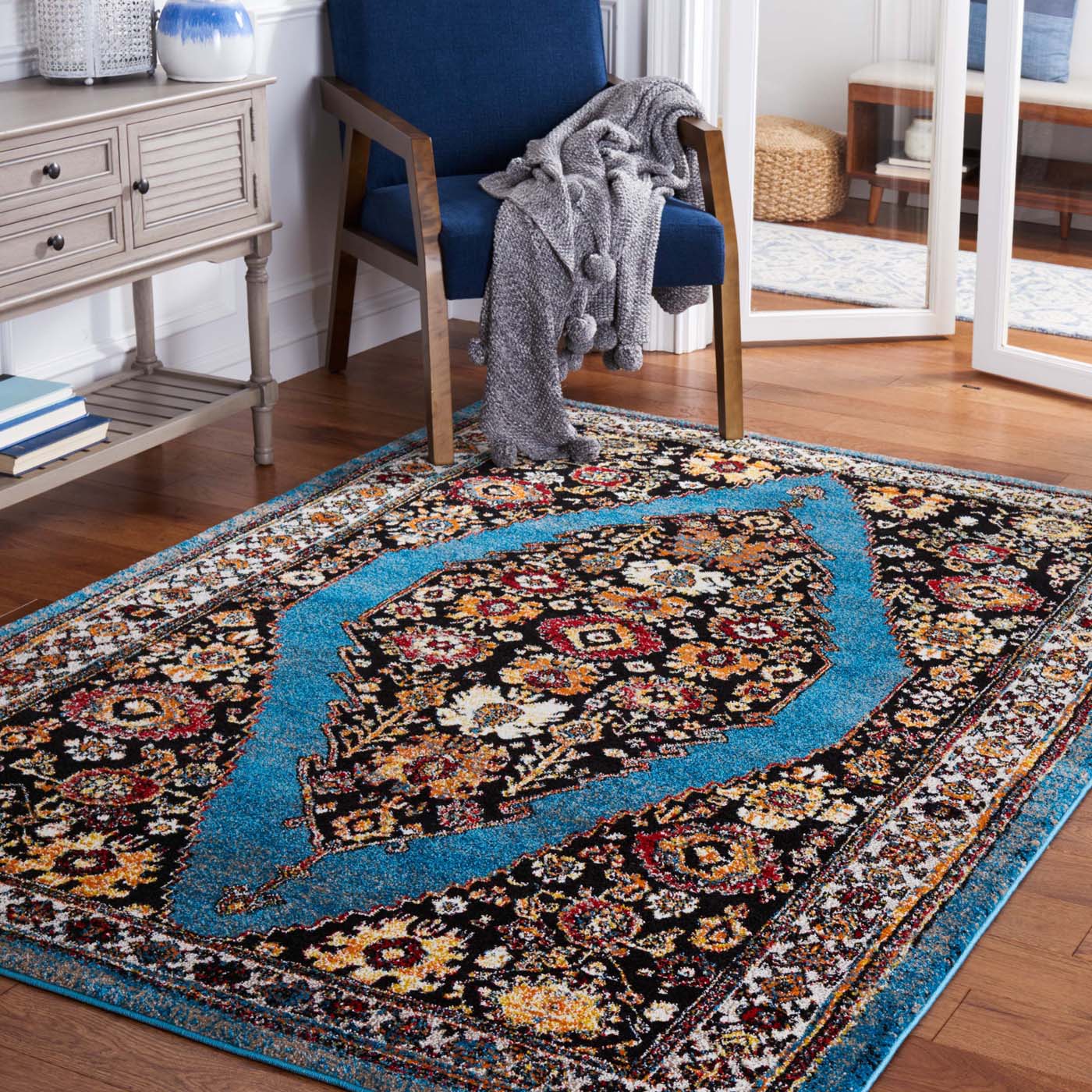 Safavieh Vintage Hamadan 265 Rug, VTH265 - BLUE / BLACK