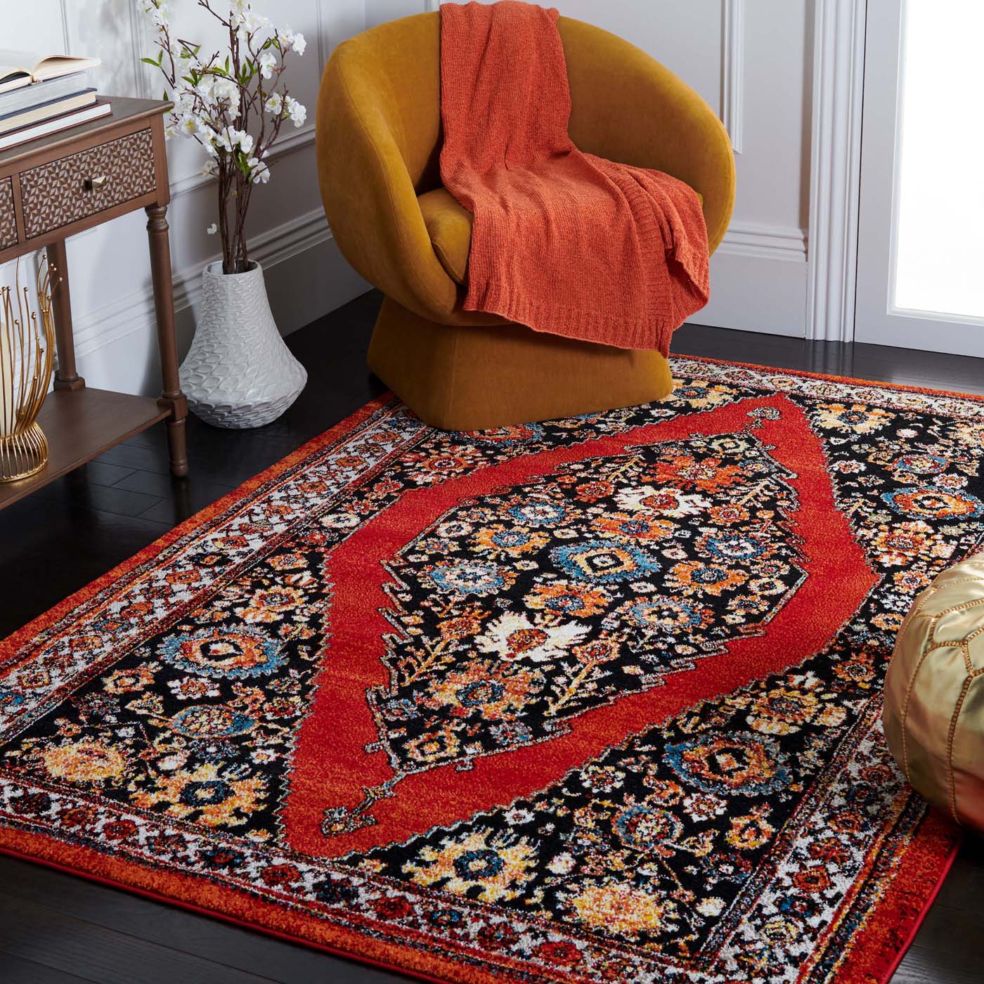 Safavieh Vintage Hamadan 265 Rug, VTH265 - RED / BLACK