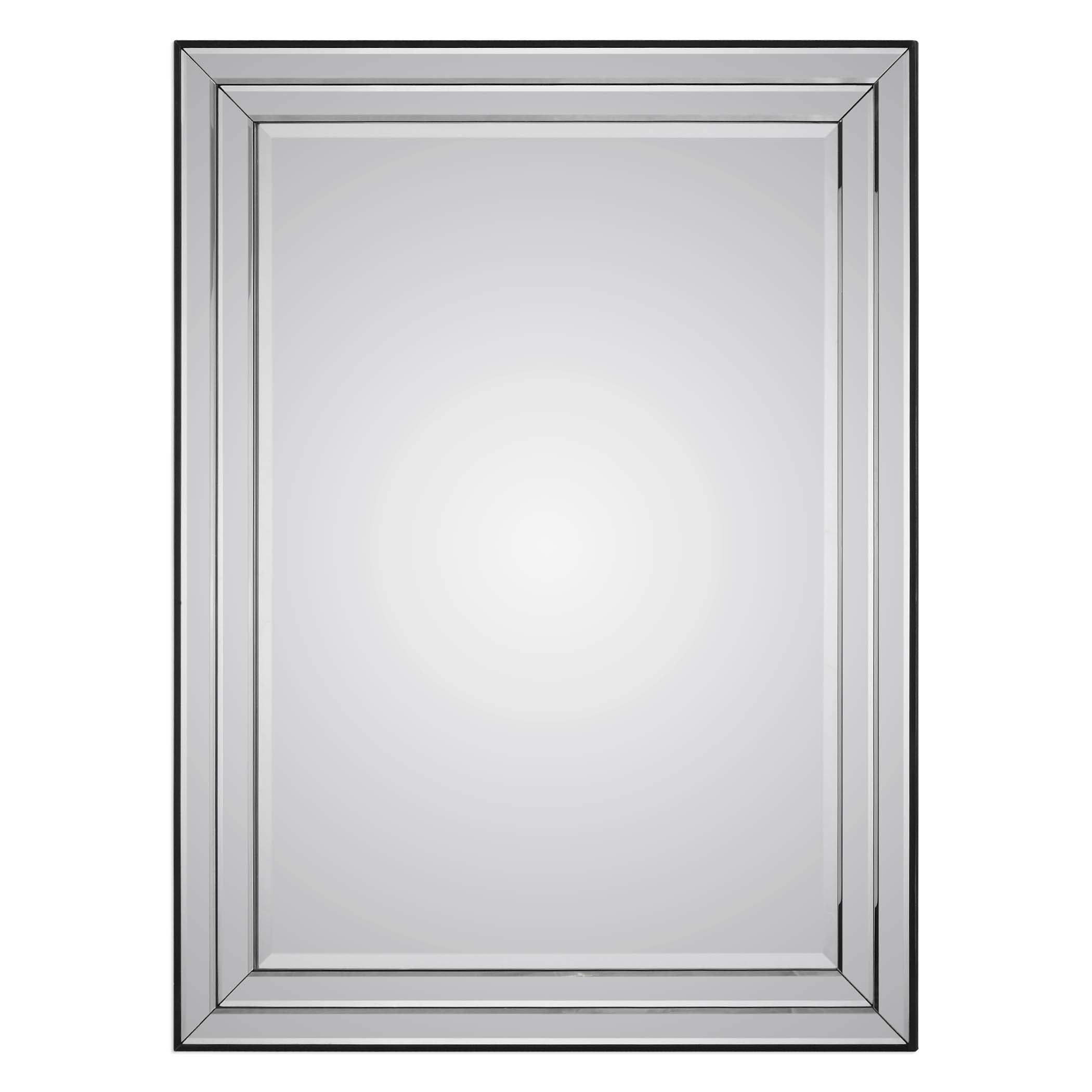Decor Market Beveled Mirror - Solid Black Wood Frame