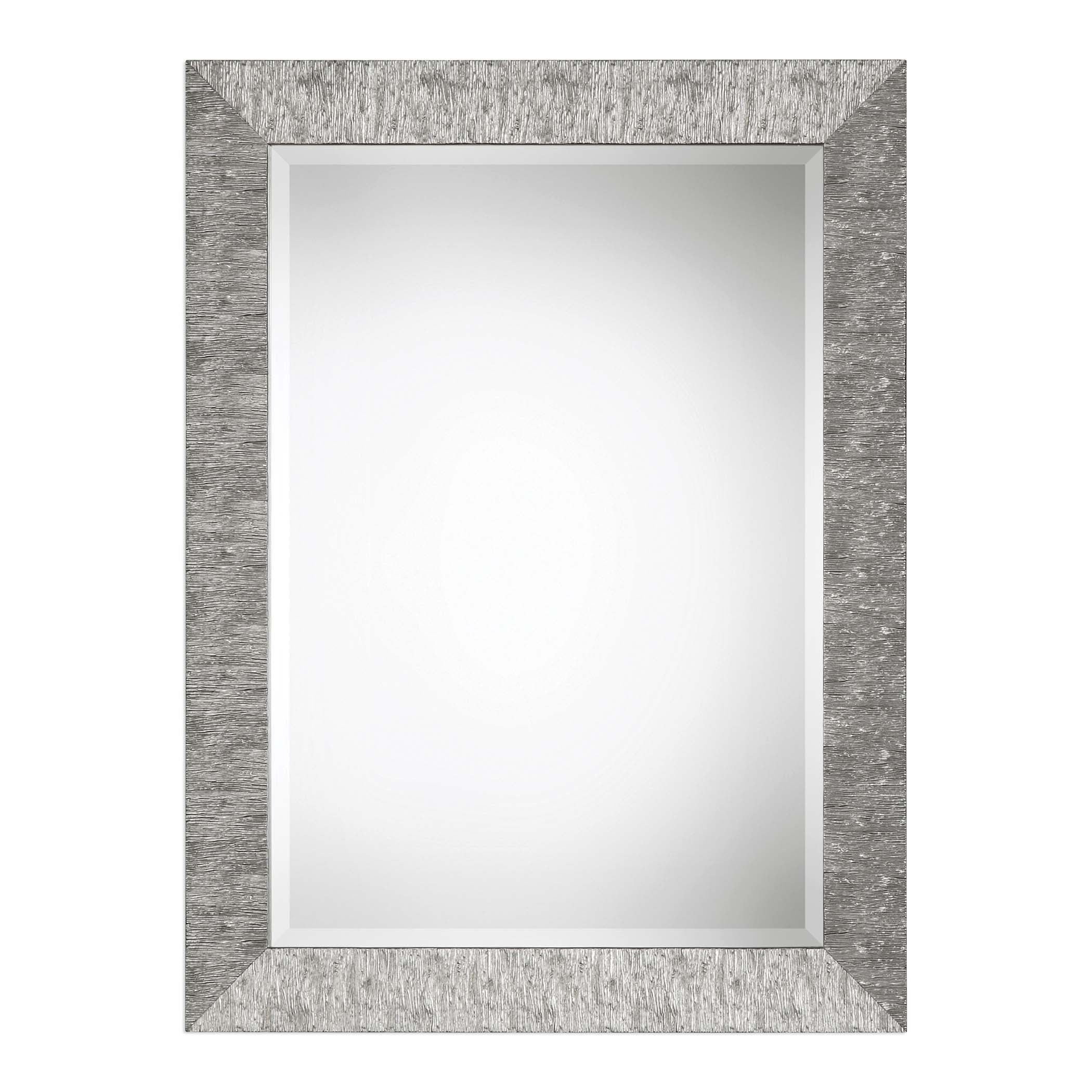 Decor Market Mirror Textured Surface - Metallic Silver Finish