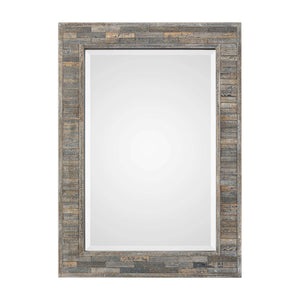 Decor Market Mirror - Distressed Charcoal Blue