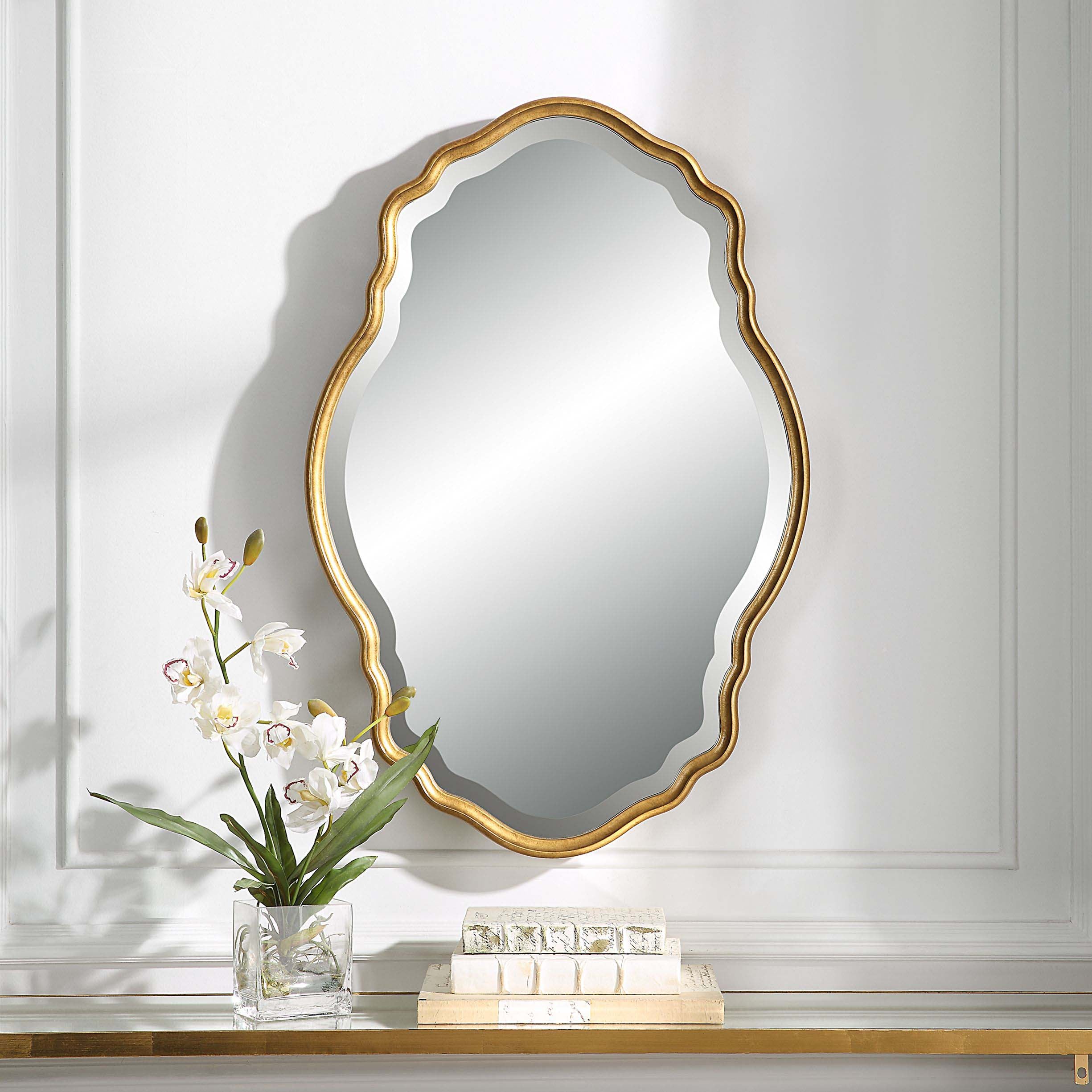 Decor Market Mirror - Gold With Amber Glaze