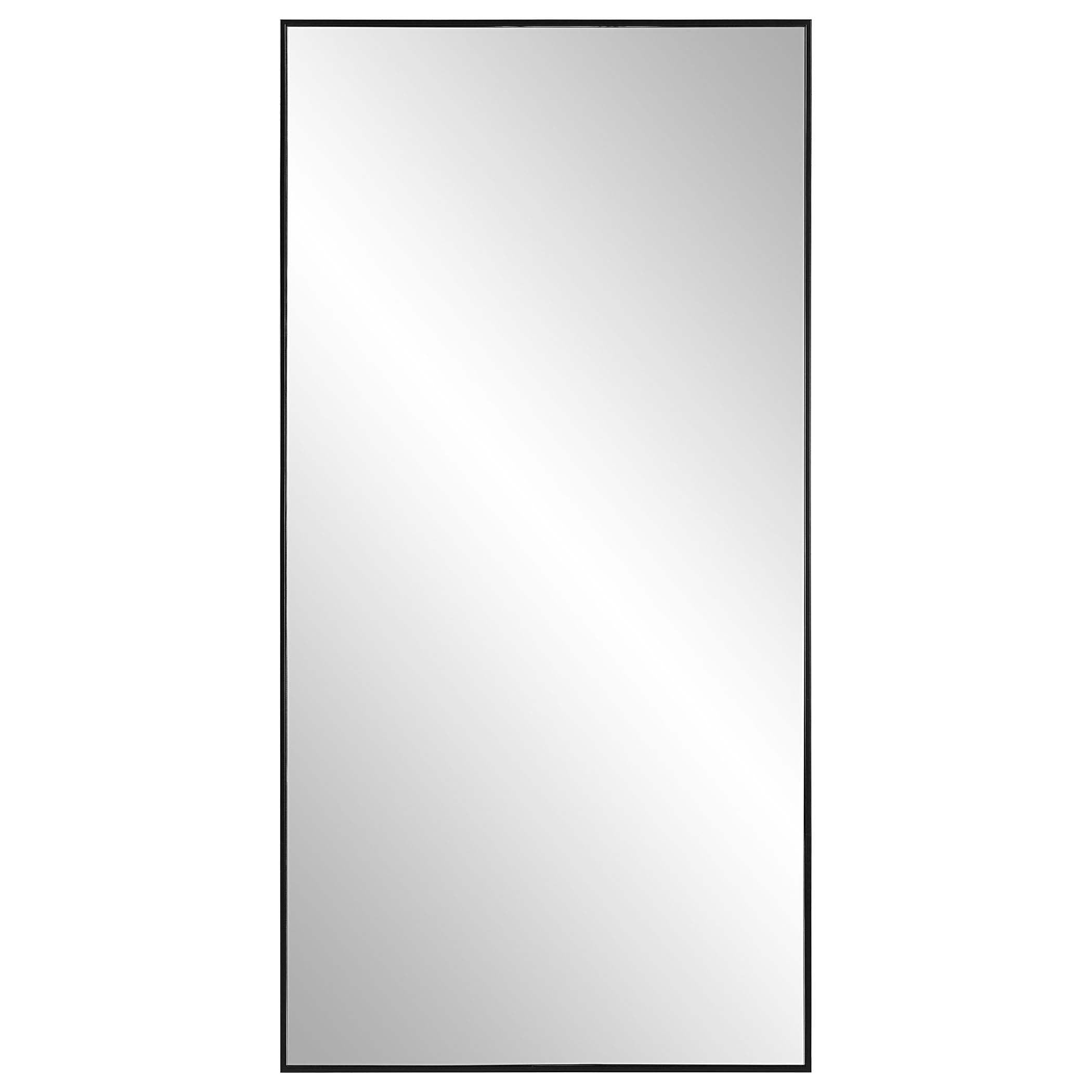 Decor Market Mirror - Black Finish With Plain Mirror