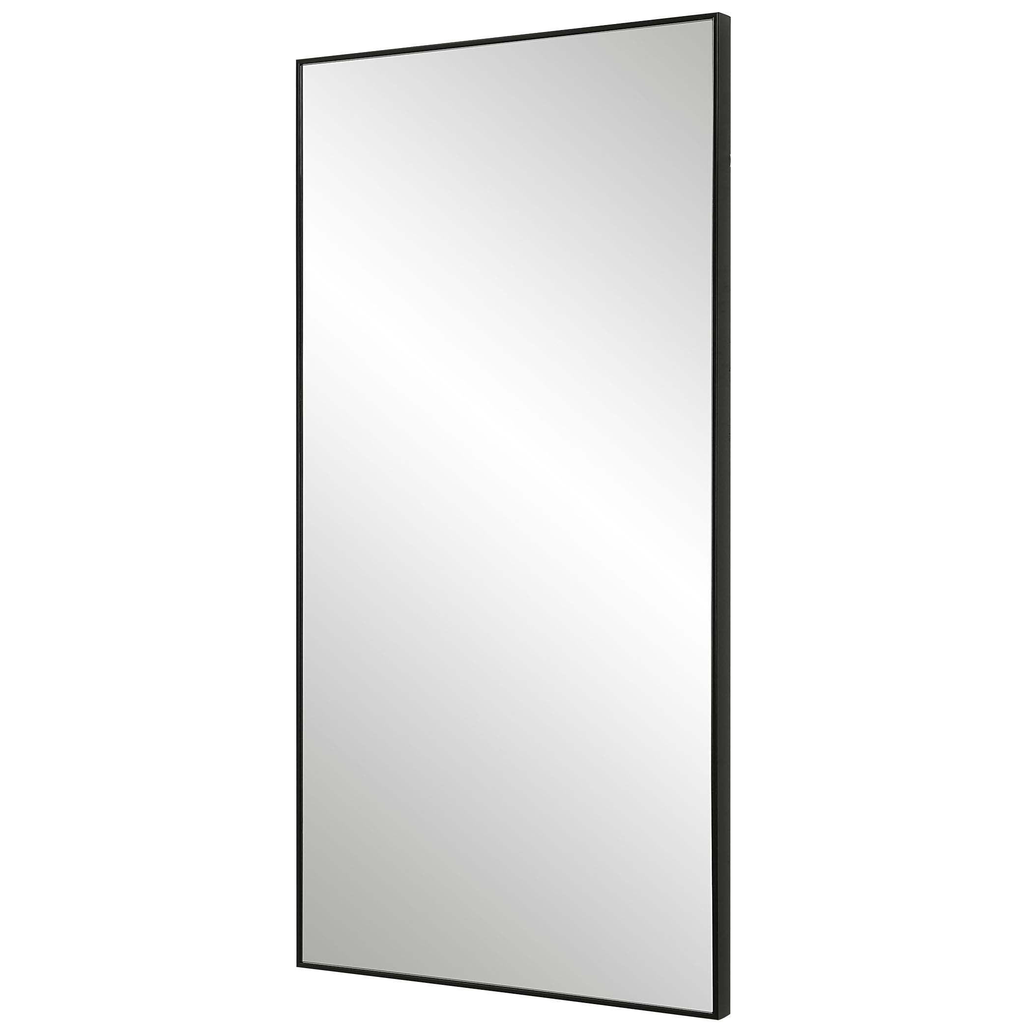 Decor Market Mirror - Black Finish With Plain Mirror
