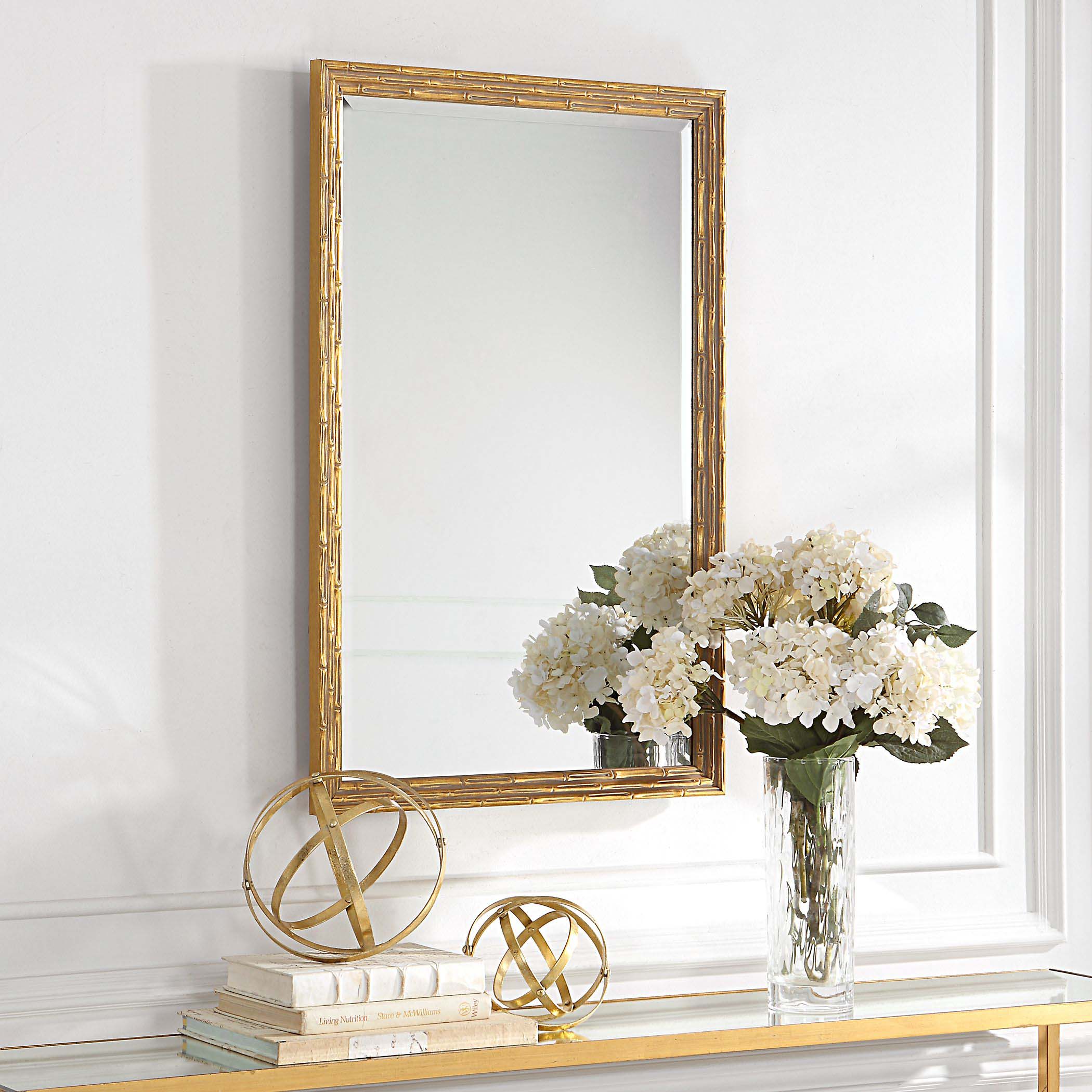 Decor Market Mirror - Antique Gold With Gray Antiquing Glaze