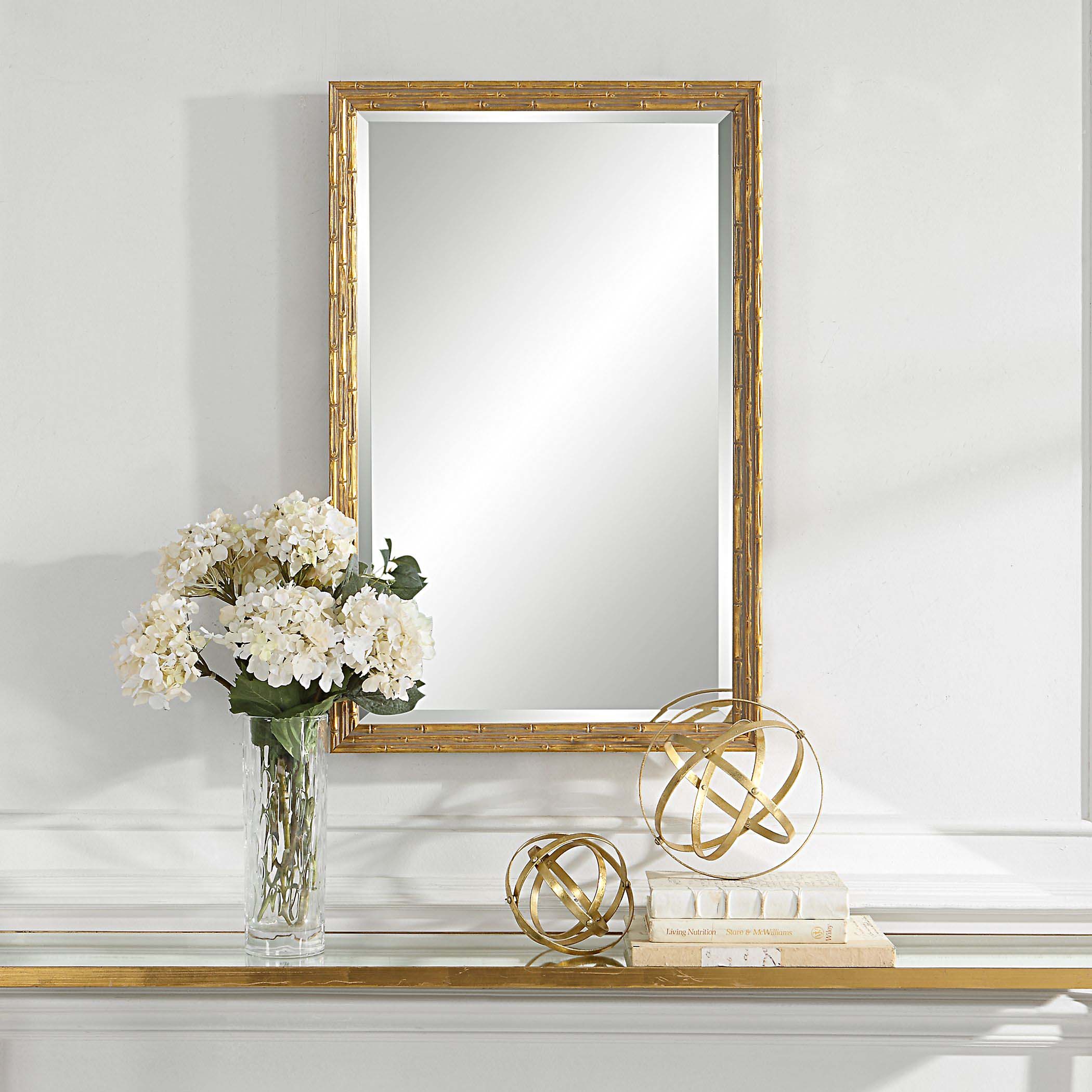 Decor Market Mirror - Antique Gold With Gray Antiquing Glaze