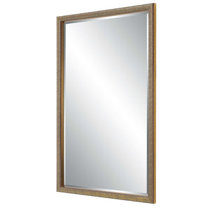 Decor Market Mirror - Gold With Dark Brown Background