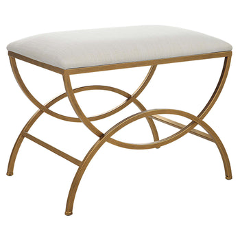 Decor Market Accent Stool - Antique Brushed Brass