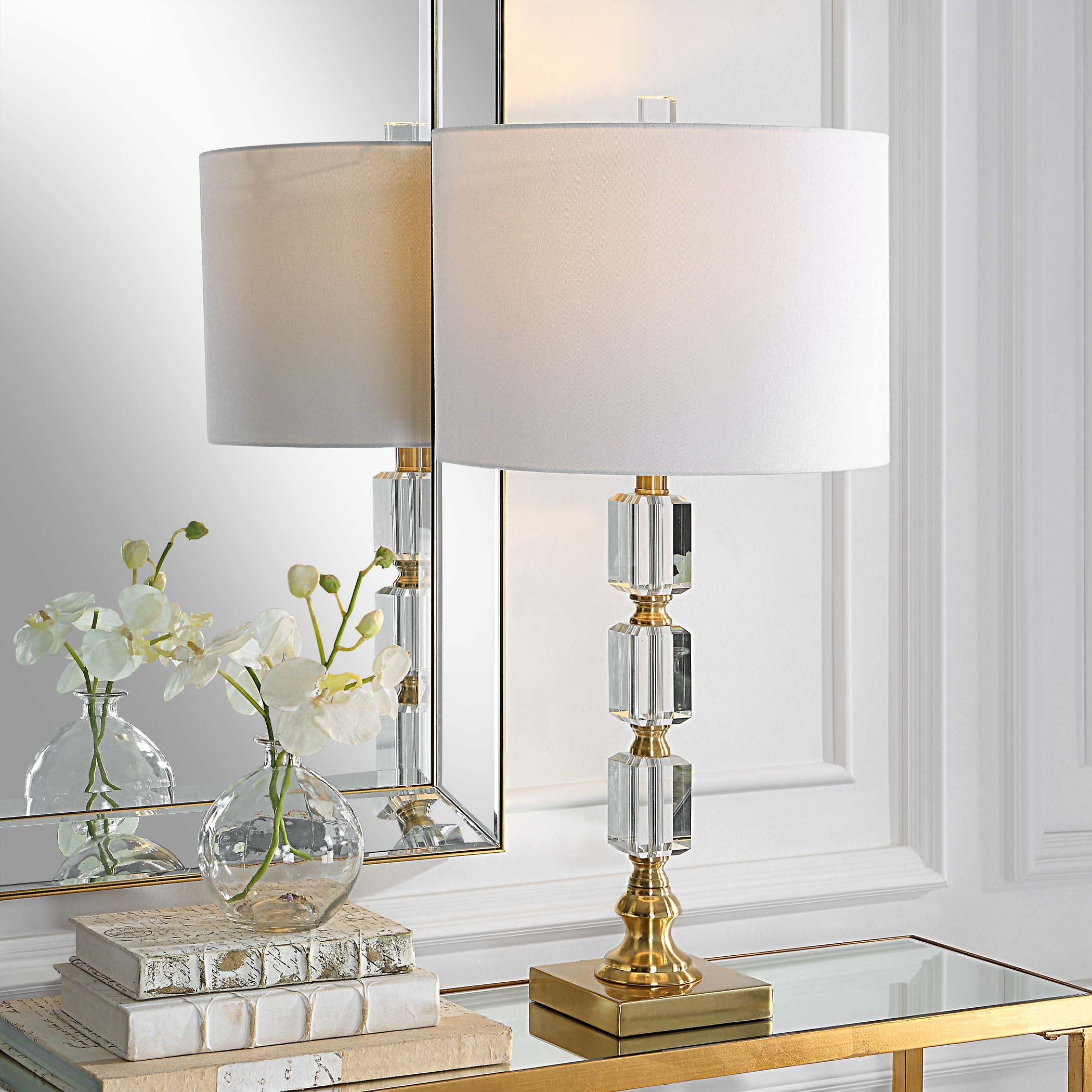 Decor Market Table Lamp Brass Plated Finish