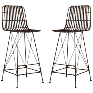 Safavieh Minerva Wicker Bar Stool  (Set of 2), WIK6508