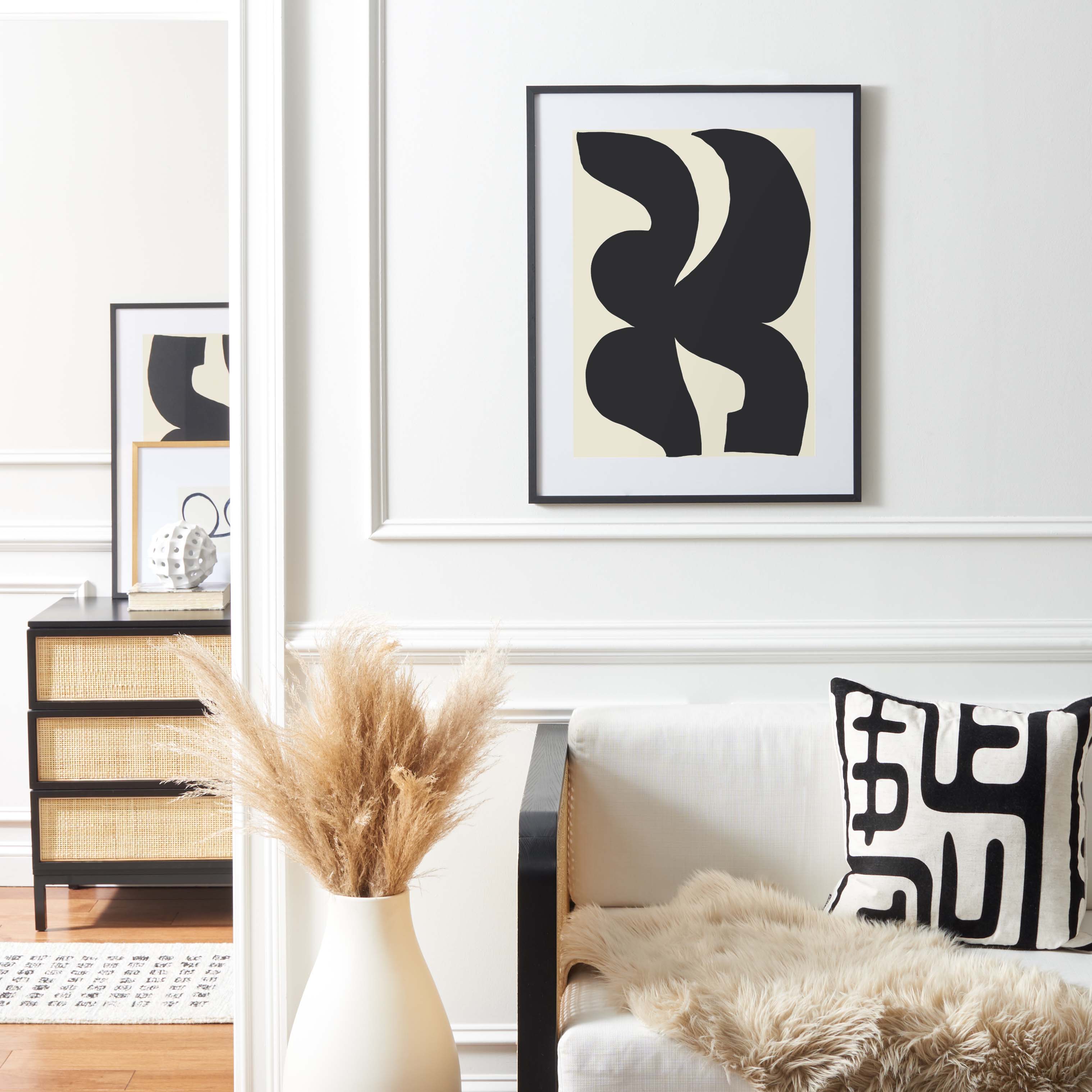 Safavieh Poet's Pen Framed Wall Art , WLA2034 - Antique Ivory/Black