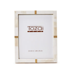 Two's Company Bone and Brass 8 x 10 Photo Frame