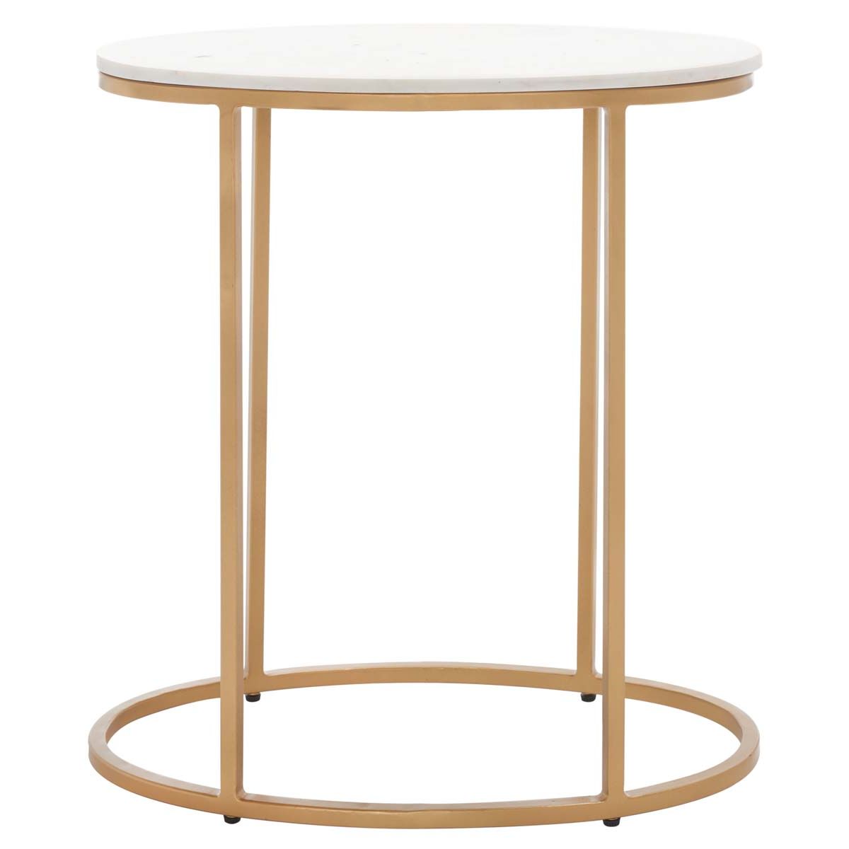 Safavieh Tage Marble Side Table , ACC3711 - White Marble/Gold Legs