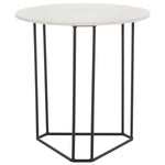 Safavieh Eloblaire Round Accent Table, White Marble / Black
