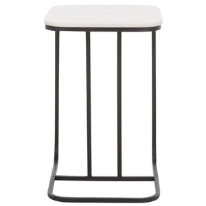 Safavieh Yenna Accent Table, White Marble / Black