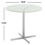 Safavieh Winnie Round Side Table , ACC6200 - White Marble Veneer/Chrome Leg