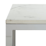 Safavieh Bethany Square End Table , ACC6201 - White Marble Veneer/Chrome Leg