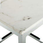 Safavieh Bethany Square End Table , ACC6201 - White Marble Veneer/Chrome Leg