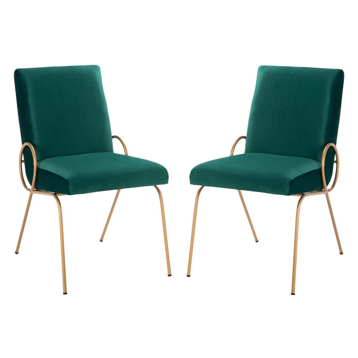 Safavieh Fanlia Side Chair , ACH6207 - Emerald / Gold (Set of 2)
