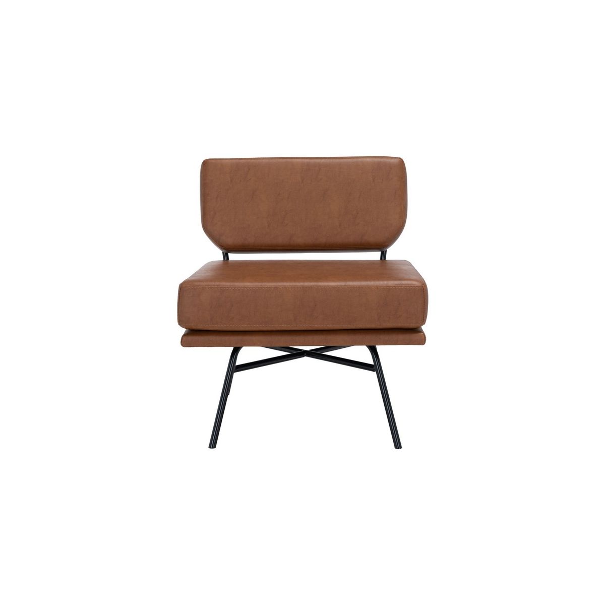 Safavieh Kermit Accent Chair , ACH6210 - Cognac/Matte Black