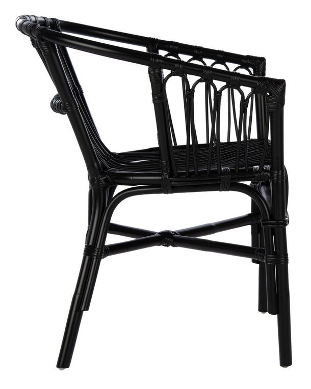 Safavieh Adriana Rattan Accent Chair, ACH6505 - Black (Set of 2)