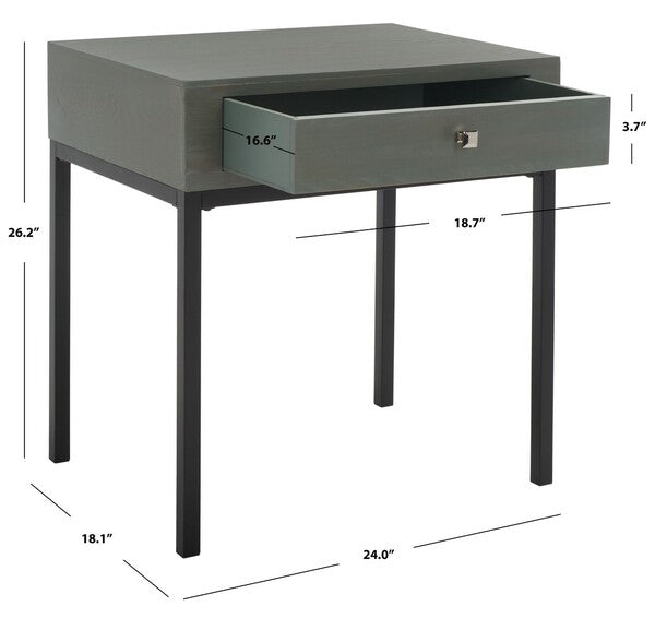 Safavieh Adena End Table With Storage Drawer , AMH6612 - Ash Grey
