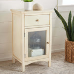 Safavieh Ziva One Drawer Nightstand With Glass Cabinet , AMH6630 - Barley
