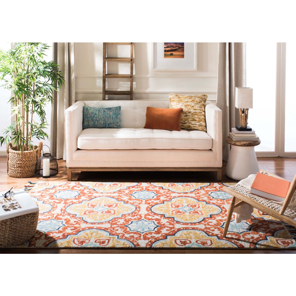Safavieh Aspen 217 Rug, APN217 - Beige / Rust